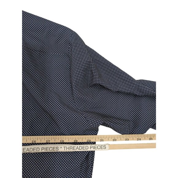 Mizzen Main Leeward Shirt Mens S Trim Fit Blue White Dot Button Up Long Sleeve - Picture 8 of 9